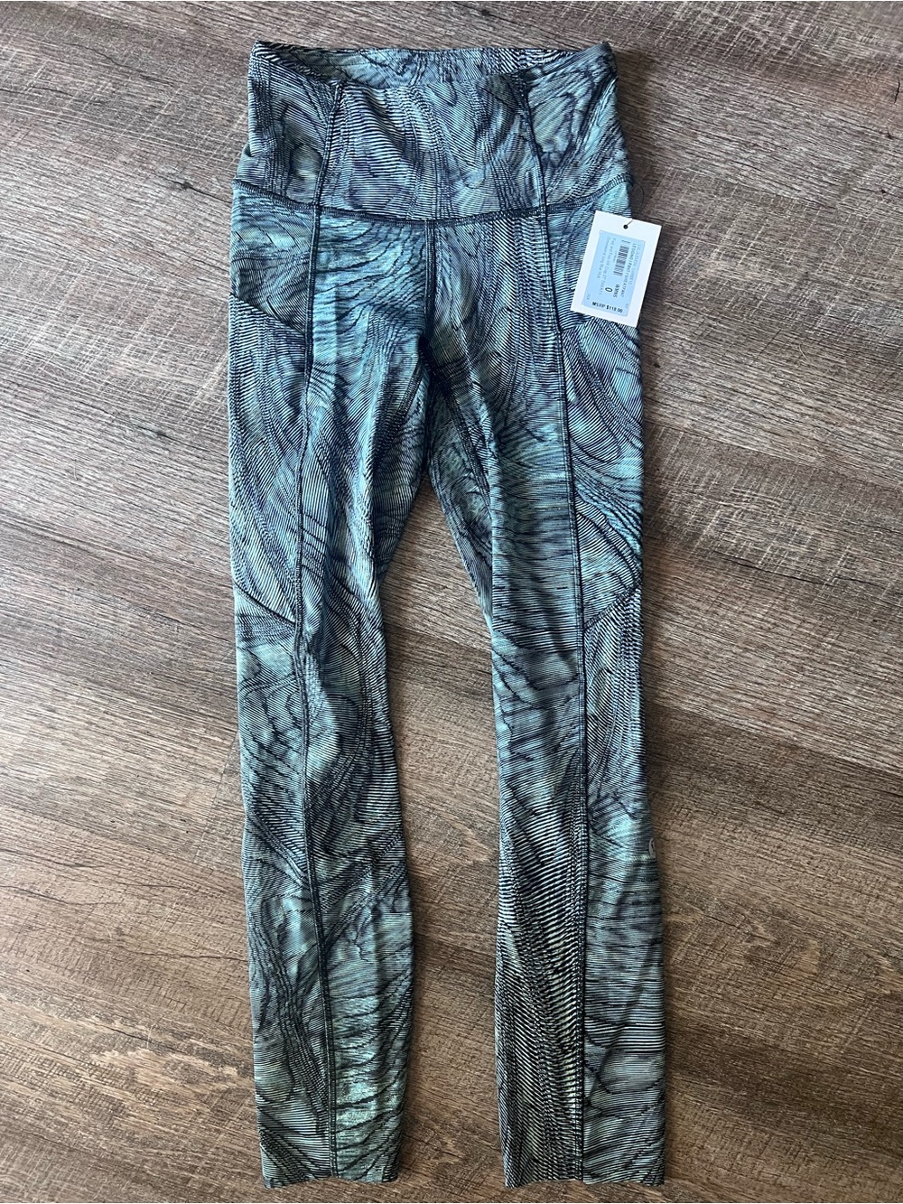 lululemon athletica Teal and Black Patterned Kids Leggings